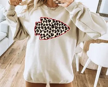 Leopard Arrowhead Tan Sweatshirt