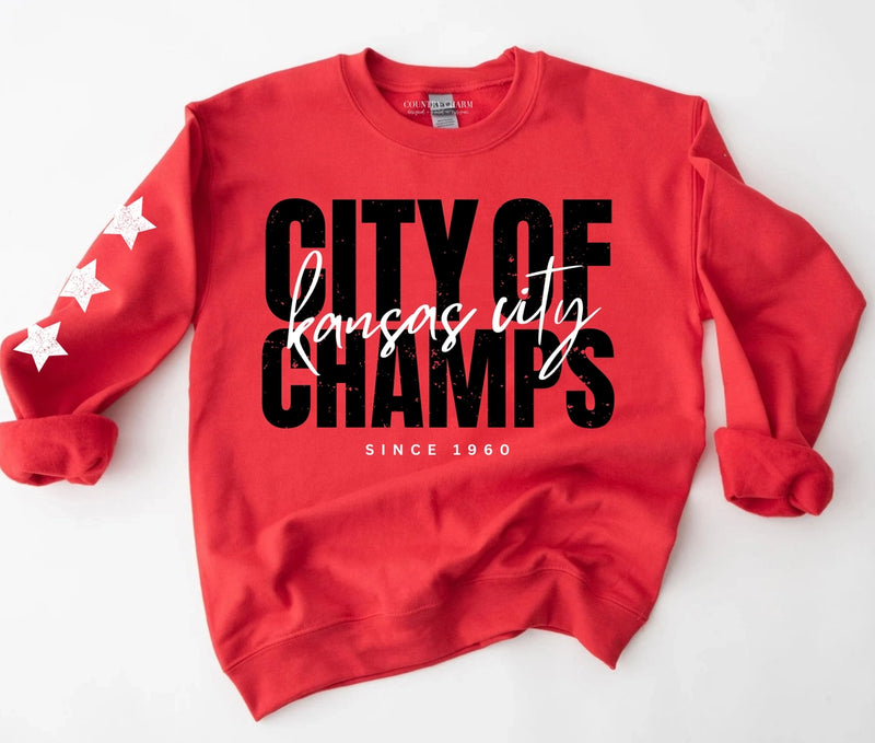City of Champs Red Crewneck