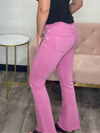 Jeanne High Rise Cropped Flare-Carnation Pink