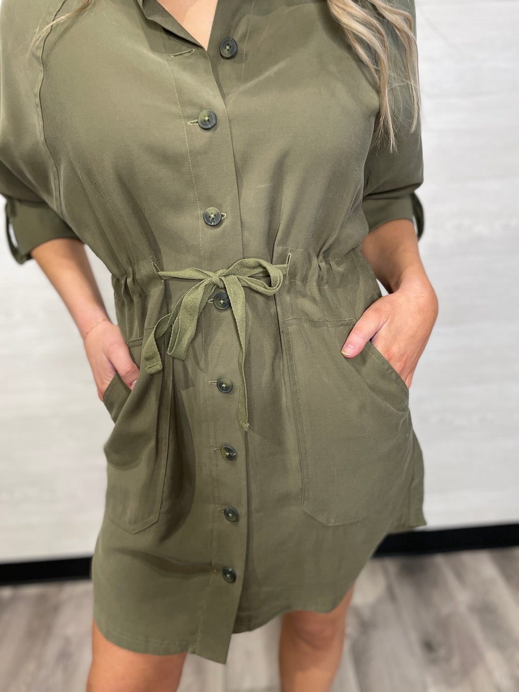 Piper Khaki Batwing Dress