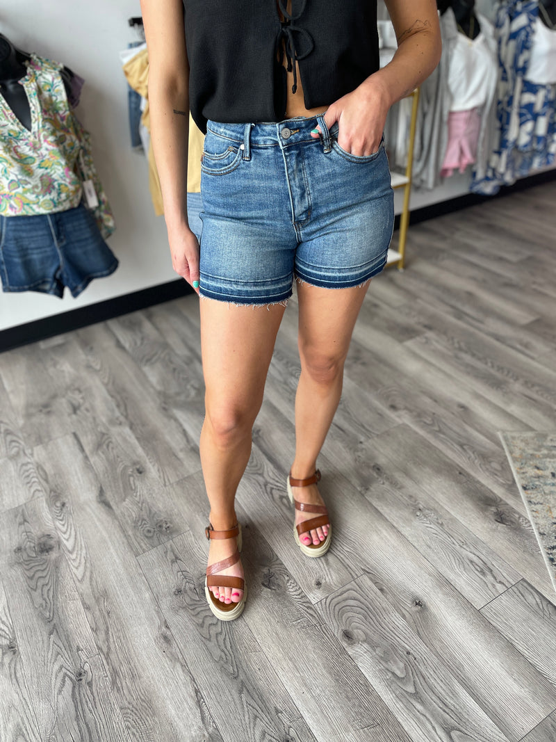 Tilly Tummy Control Vintage Wash Judy Blue Shorts