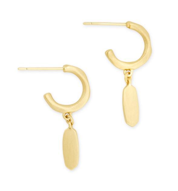 Kendra Scott Fern Huggie Earrings-Gold