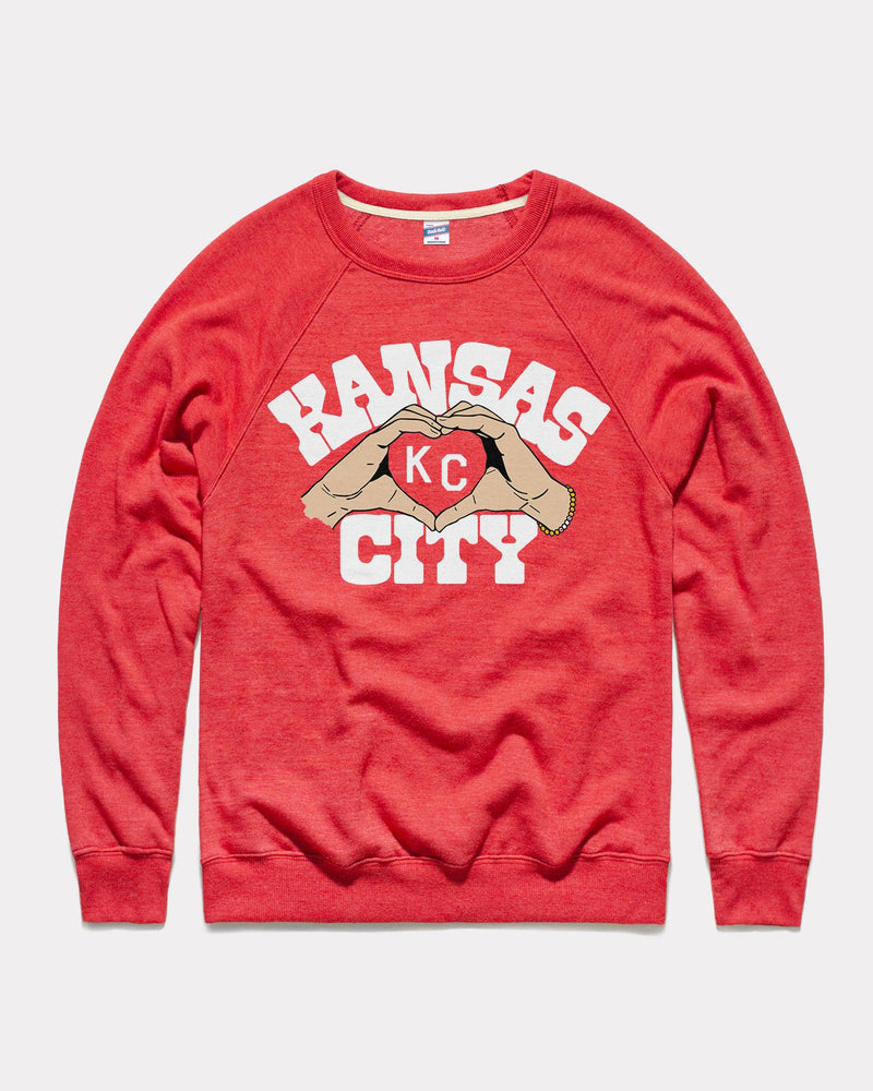 KC Heart Hands Red Crewneck by Charlie Hustle