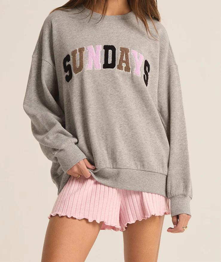 Oversized Sunday Sweatshirt-Heather Grey