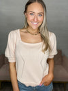 Eline Square Neck Top-Sepia Rose