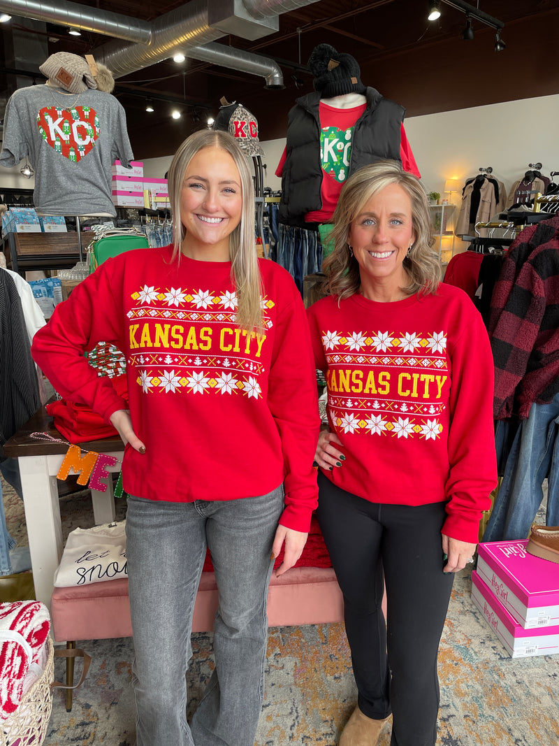 Kansas City Ugly Christmas Sweater Crewneck