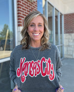 Grey & Red Kansas City Fleece Sweatshirt