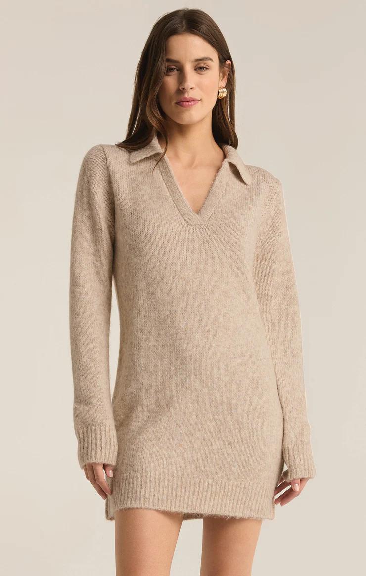 Redford Sweater Dress-Light Oatmeal Heather