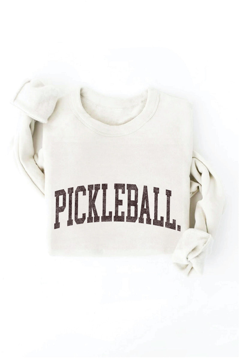 Pickleball Graphic Sweatshirt-Heather Dust
