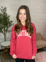 Football Graphic Sweatshirt-Cranberry Heather