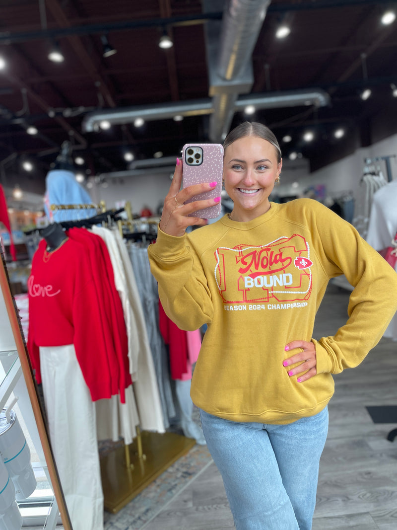 NOLA Bound Mustard Crewneck