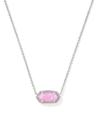 Elisa Silver Necklace-Carnation Opal