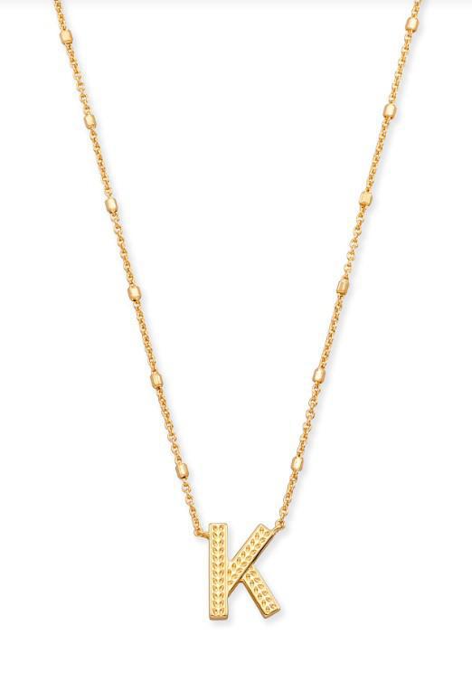 Kendra Scott Letter K Pendant Necklace-Gold