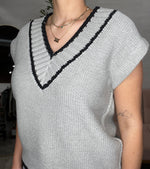 Mila Grey & Black Sweater Vest