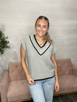 Mila Grey & Black Sweater Vest