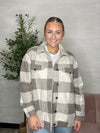 Preston Knit Plaid Jacket-Slate Grey