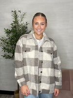 Preston Knit Plaid Jacket-Slate Grey