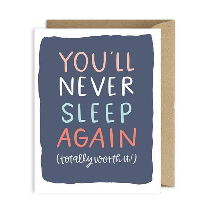 Never Sleep Again Baby Greeting Card