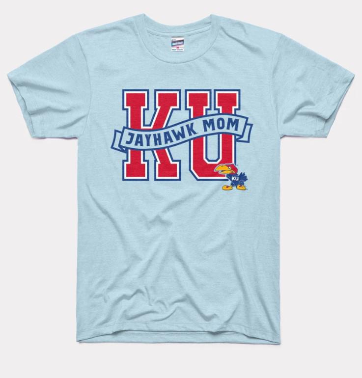 KU Mom Powder Blue Tee