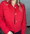 All Day Cropped Denim Jacket-Cherry