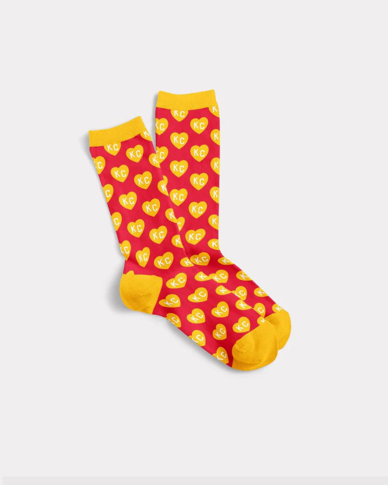 Red & Gold KC Heart Socks