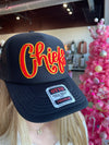 Red & Gold Chiefs Trucker Hat by Randi Mahomes-Black