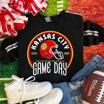 Retro KC Gameday Helmet Stripes Sweatshirt