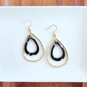 Savannah Earrings-Onyx Black