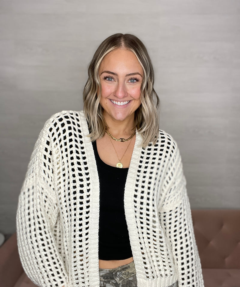 Kinsley Cropped Open Cardigan