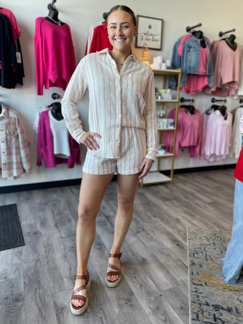 Saturday Stripe Shirt-Bone