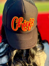 Red & Gold Chiefs Trucker Hat by Randi Mahomes-Black