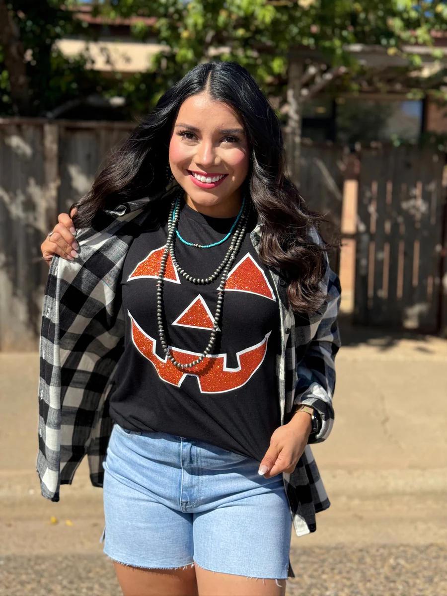 Glitter Jack O'Lantern Tee