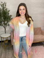Electra Cardigan Sweater in Rainbow Ombre by Another Love