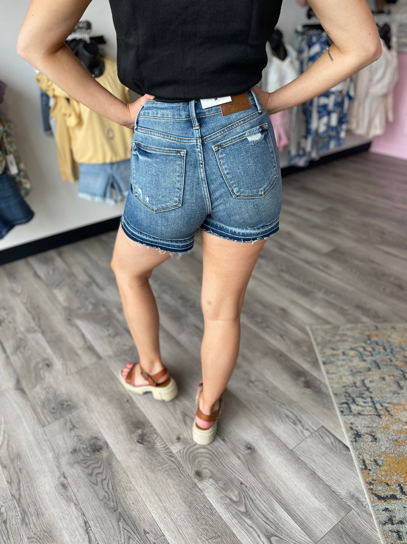 Tilly Tummy Control Vintage Wash Judy Blue Shorts