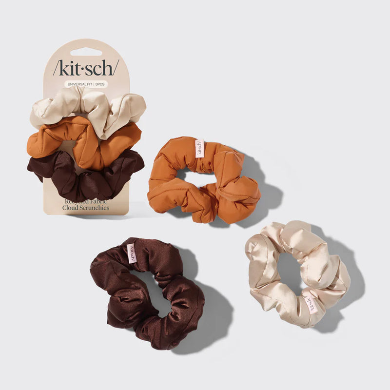 Recycled Fabric Cloud Scruchies-3pc Set