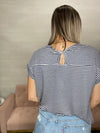 Iris Twisted Keyhole Back Top-Navy
