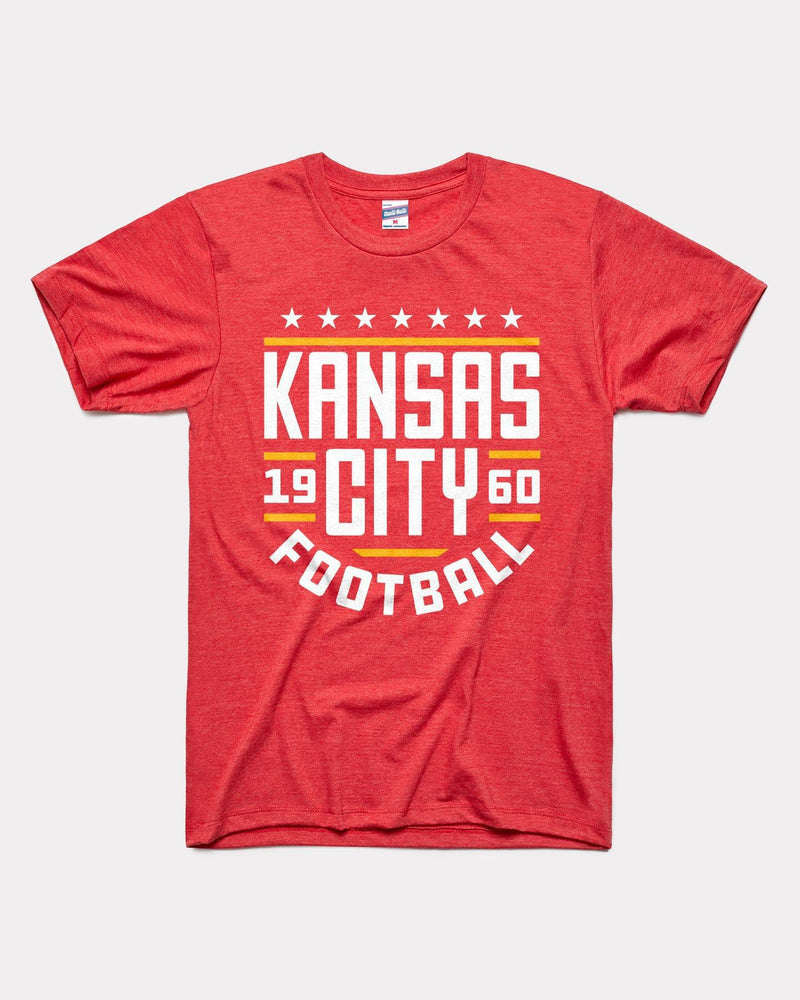 Kansas City Football Banner Red Tee by Charlie Hustle
