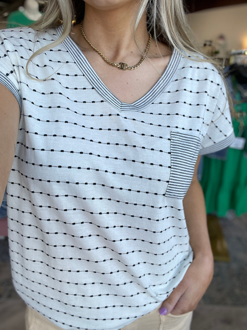 Victoria Dotted Stripe Top