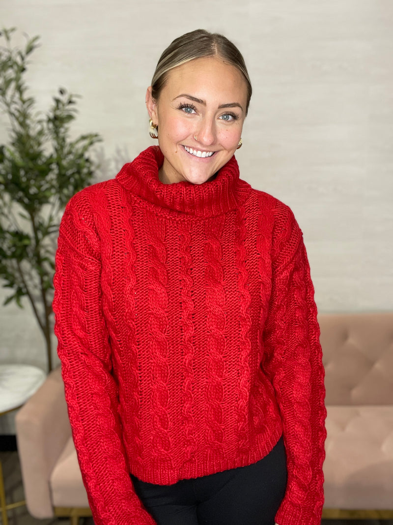 Tied To You Sweater-Haute Red