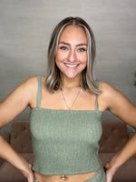 Amelie Linen Top-Avocado