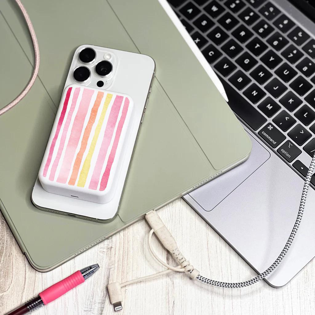 Tech Candy Piggy Back Power-Pink Pattern