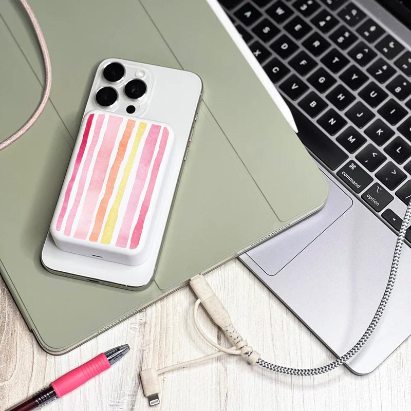 Tech Candy Piggy Back Power-Pink Pattern