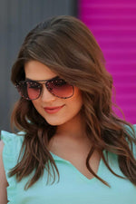 Hollywood Studded Aviator Sunglasses