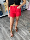 Maya High Rise Distressed Shorts-Fiesta