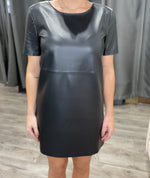 London Faux Leather Dress-Black