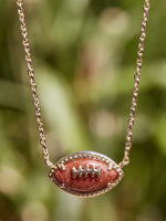 Kendra Scott Football Short Pendant Necklace in Orange Goldstone