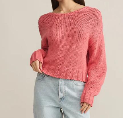 Vida Sweater-Sunset Pink
