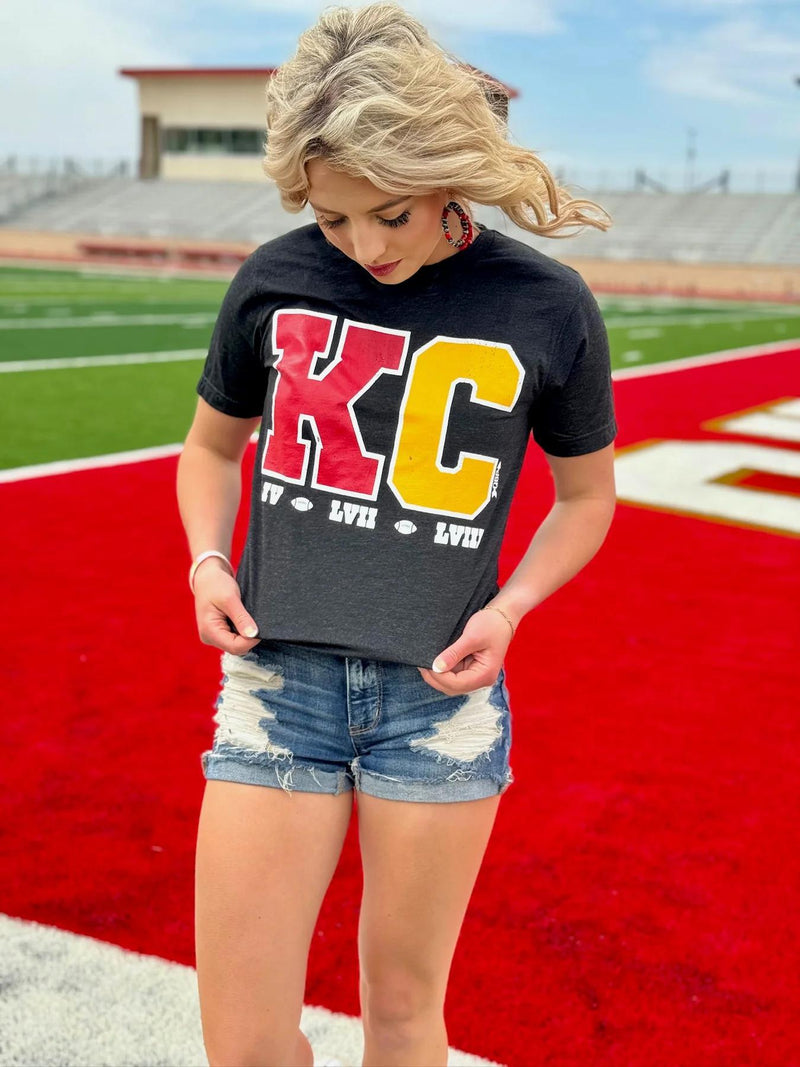 KC Block w/ Super Bowl Wins Charblack Tee