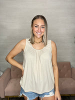 Aurora Pointelle Knit Top-Oatmeal