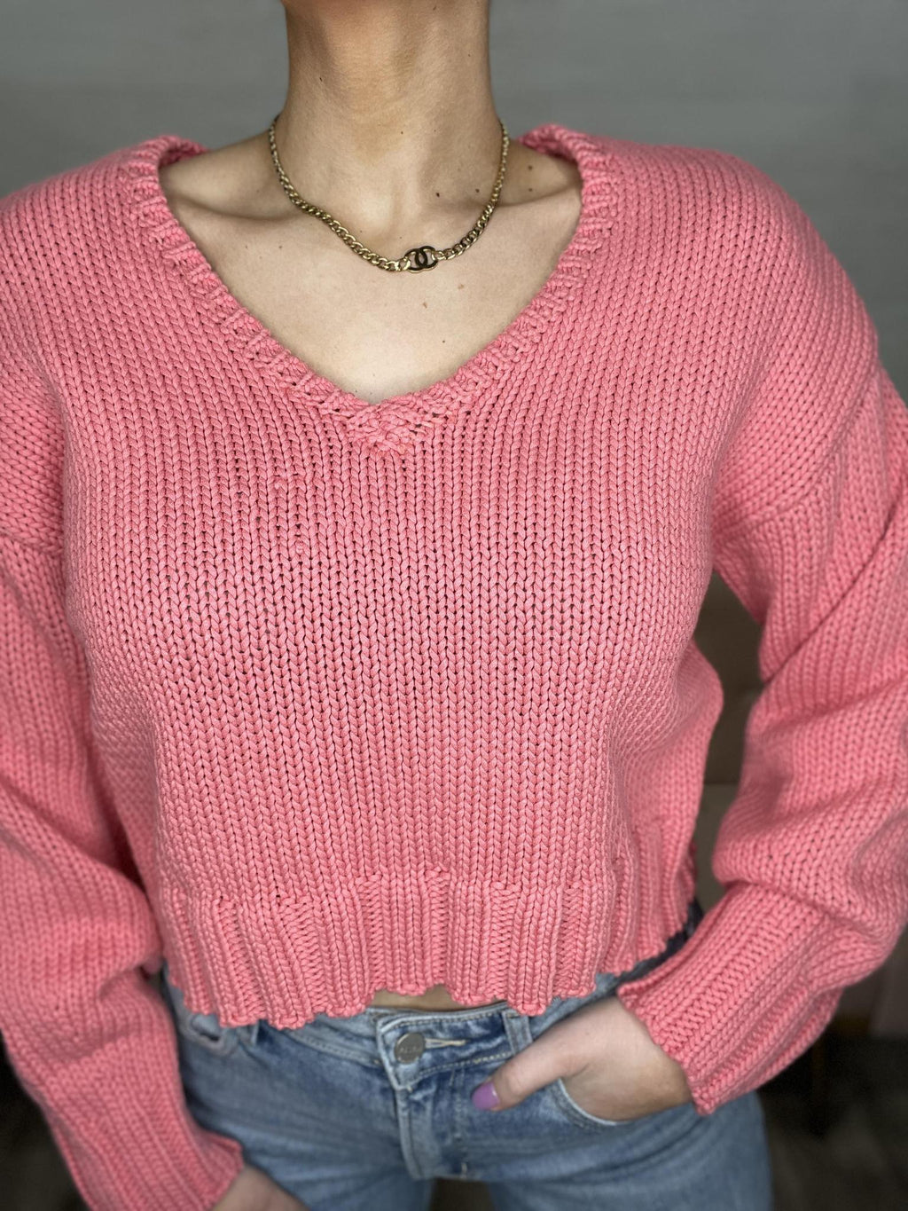 Vida Sweater-Sunset Pink